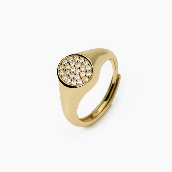 Anello chevalier in argento placcato oro CHEVALIER