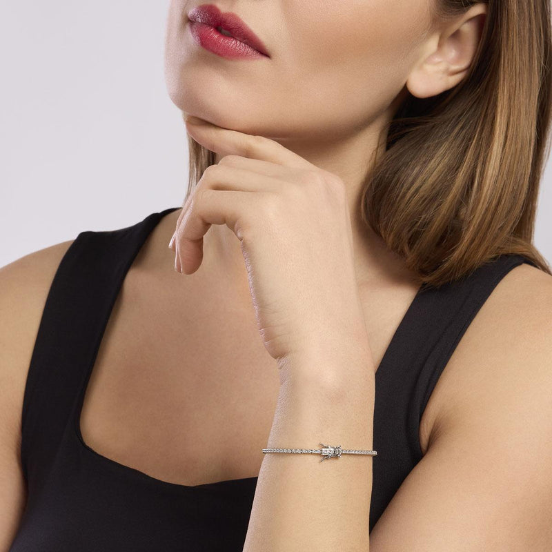 Bracciale tennis in argento con zirconi TENNIS CLUB