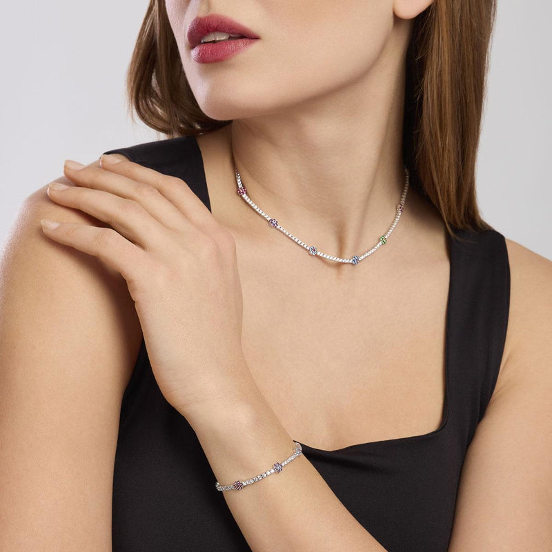 Bracciale tennis con elementi fiore FIOR FIORE