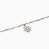 Bracciale in argento con catena e quadrifoglio BUONA FORTUNA