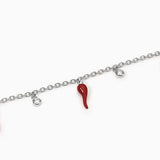 Bracciale in argento con ciondoli cornetto OVER THE LUCK