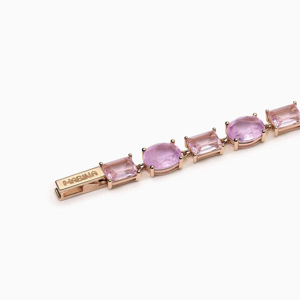 Bracciale con fusion stone glass rosa SANTORINI