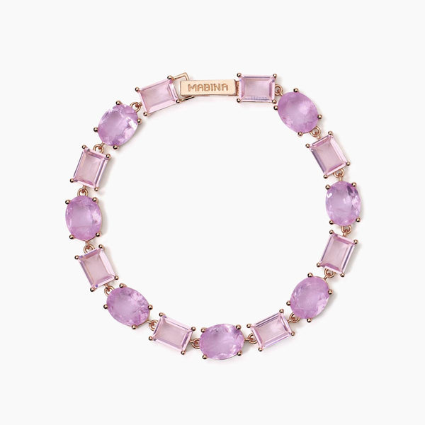 Bracciale con fusion stone glass rosa SANTORINI