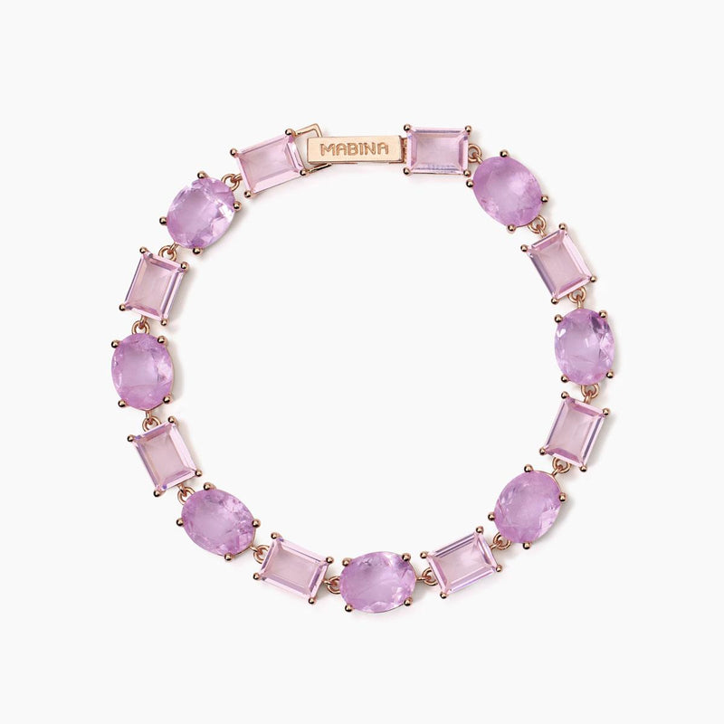 Bracciale con fusion stone glass rosa SANTORINI
