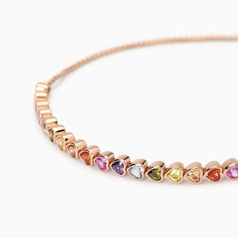 Bracciale con tennis di tormalina e acquamarina sintetiche PENSIERO STUPENDO