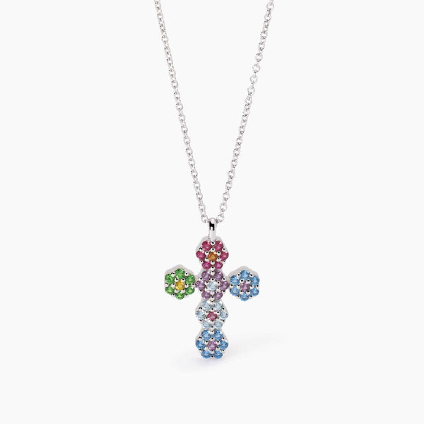 Girocollo con ciondolo croce multicolor FIOR FIORE