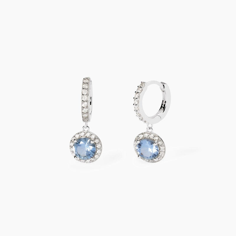 Orecchini con pendente acquamarina sintetica REVIVAL