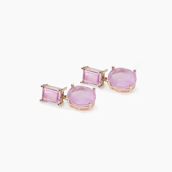 Orecchini con fusion stone rosa SANTORINI