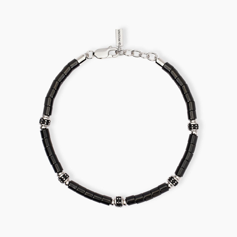 Bracciale uomo con elementi ceramica PIT STOP
