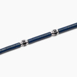 Bracciale uomo con elementi ceramica blu PIT STOP