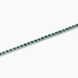 Bracciale tennis uomo con smeraldi sintetici Mini Tennis