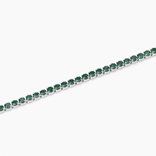 Bracciale tennis uomo con smeraldi sintetici Mini Tennis