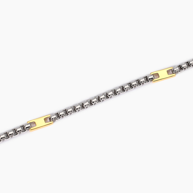 Bracciale uomo con elementi placcati oro Active