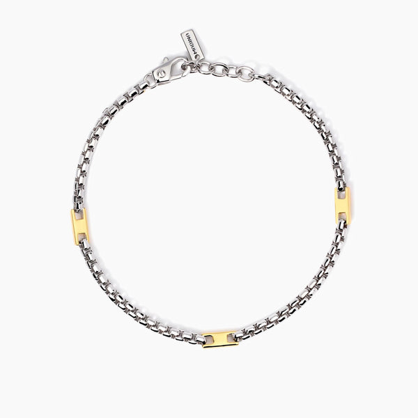 Bracciale uomo con elementi placcati oro Active