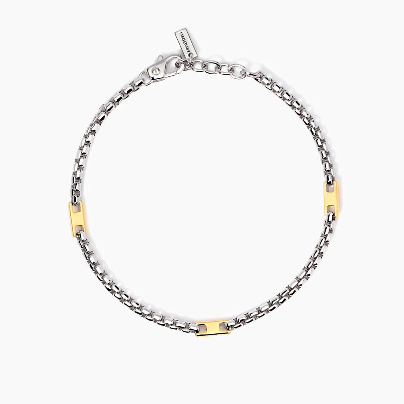 Bracciale uomo con elementi placcati oro Active