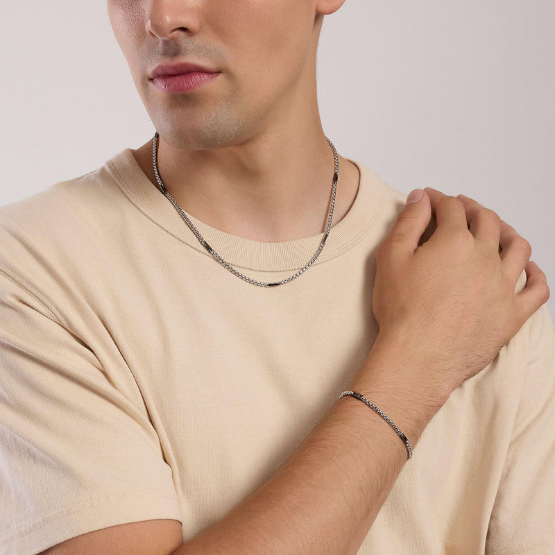 Collana uomo con elementi bruniti Active