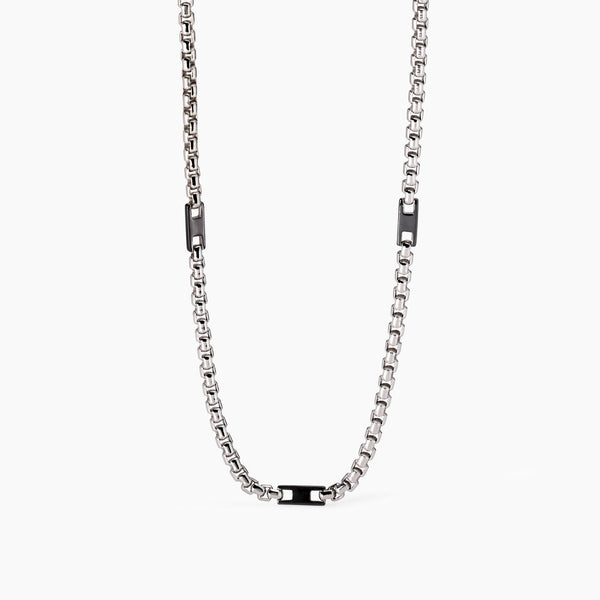 Collana uomo con elementi bruniti Active