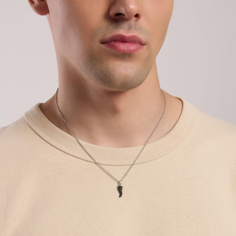 Collana uomo con cornetto portafortuna Il Quattrino