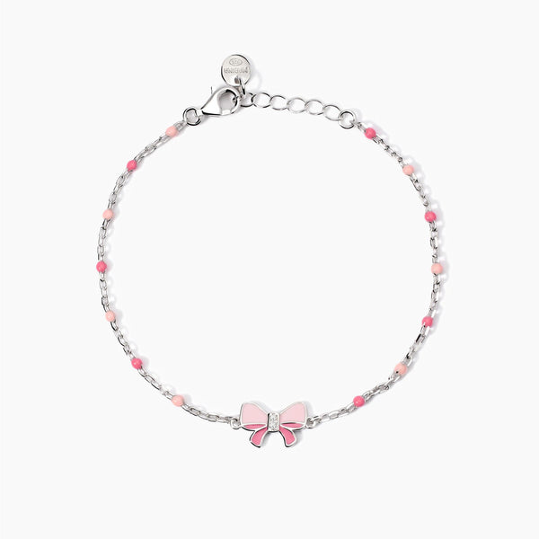 Bracciale con fiocchetto smaltato Pink Lady