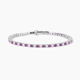 Bracciale tennis in argento con rubini sintetici e zirconi TENNIS CLUB