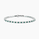 Bracciale tennis in argento con smeraldi sintetici e zirconi TENNIS CLUB