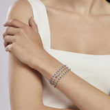 Bracciale tennis in argento con smeraldi sintetici e zirconi TENNIS CLUB
