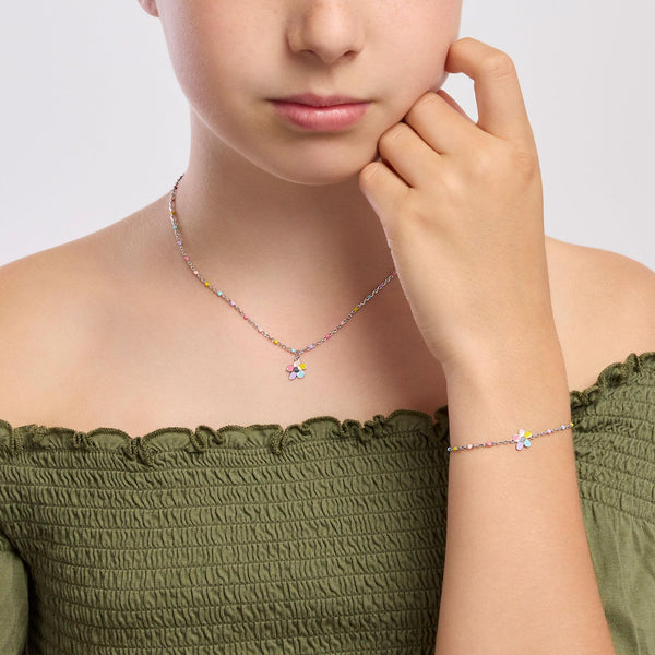 Bracciale con fiorellino smaltato Bloom