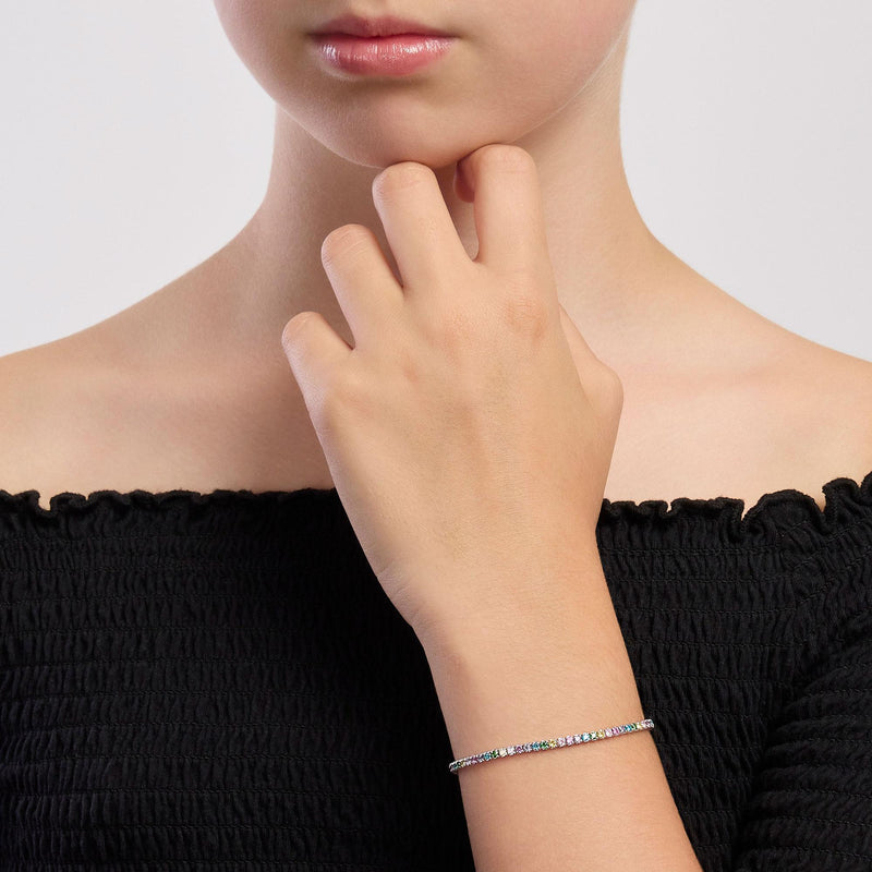 Bracciale con corindone sintetico e zirconi Mini Tennis