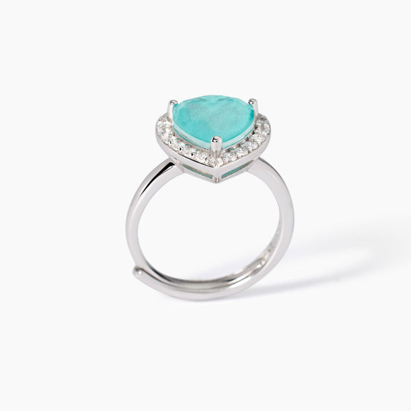Anello in argento con glass azzurro Non Sarà Un'avventura