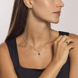 Anello in argento con smeraldo sintetico Battito