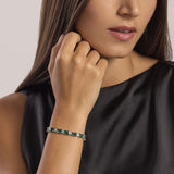 Bracciale in argento con smeraldi sintetici Battito