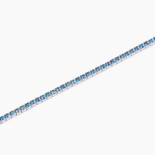 Bracciale tennis con acquemarine sintetiche Mini Tennis