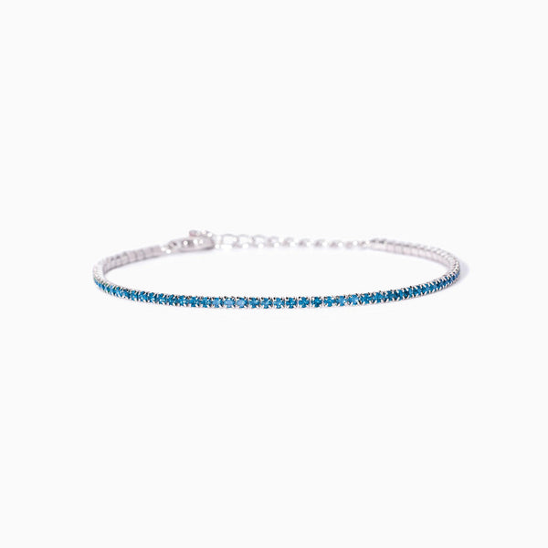 Bracciale tennis con acquemarine sintetiche Mini Tennis