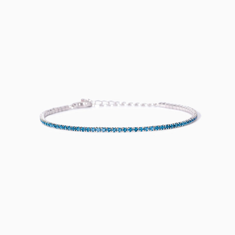 Bracciale tennis con acquemarine sintetiche Mini Tennis