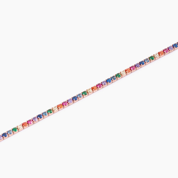 Bracciale tennis placcato oro rosa con pietre Mini Tennis