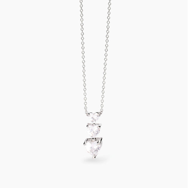 Girocollo in argento con zirconi cuore Lovely