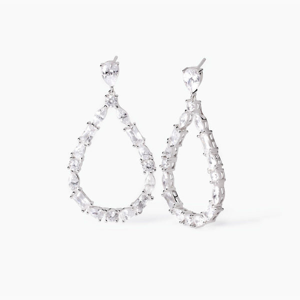 Orecchini in argento a goccia con zirconi Luxury