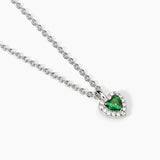 Girocollo da donna in argento con ciondolo a cuore e smeraldo sintetico LOVE AFFAIR