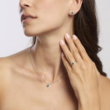 Girocollo da donna in argento con ciondolo a cuore e smeraldo sintetico LOVE AFFAIR