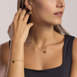 Girocollo da donna in argento placcato oro con cuore FEELING