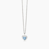 Girocollo in argento con cuore in acquamarina sintetica e zirconi LOVE AFFAIR