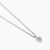 Girocollo in argento con cuore in acquamarina sintetica e zirconi LOVE AFFAIR