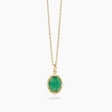 Girocollo in argento dorato con Madonnina smaltata verde LADY MADONNA