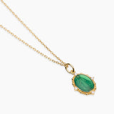 Girocollo in argento dorato con Madonnina smaltata verde LADY MADONNA
