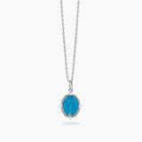 Girocollo in argento con Madonnina smaltata azzurra LADY MADONNA