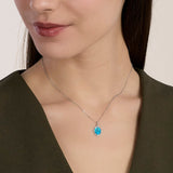 Girocollo in argento con Madonnina smaltata azzurra LADY MADONNA