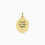 Ciondolo dorato con scritta sogni Sogni | Credici