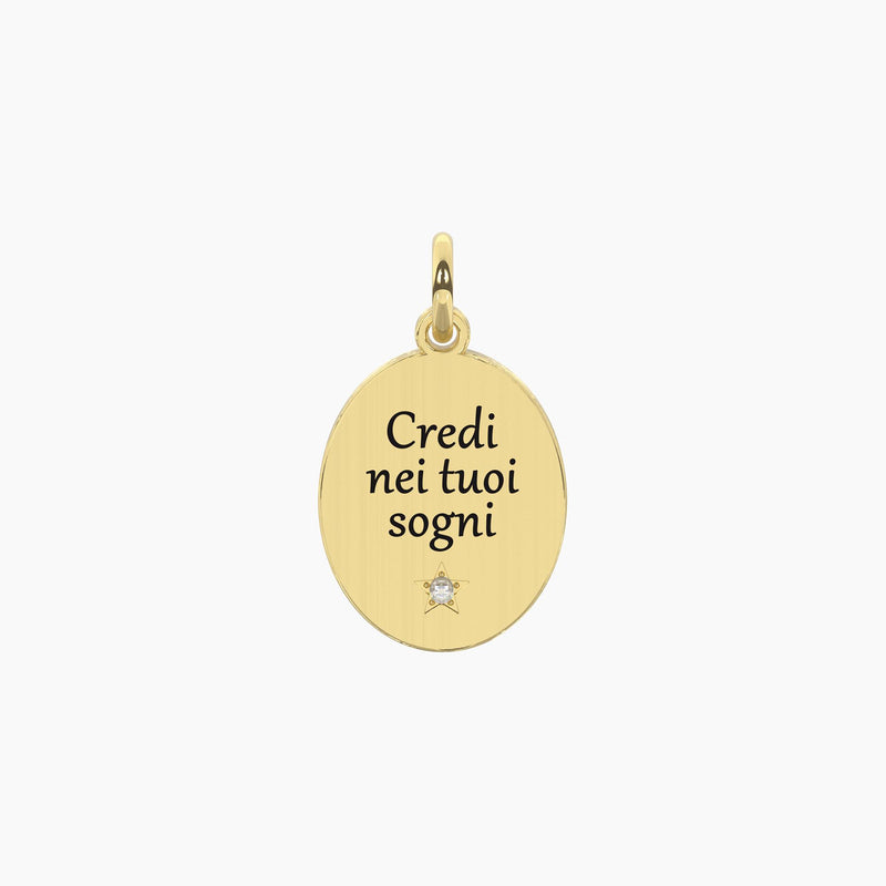 Ciondolo dorato con scritta sogni Sogni | Credici
