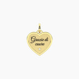Ciondolo dorato grazie di cuore Cuore | Grazie