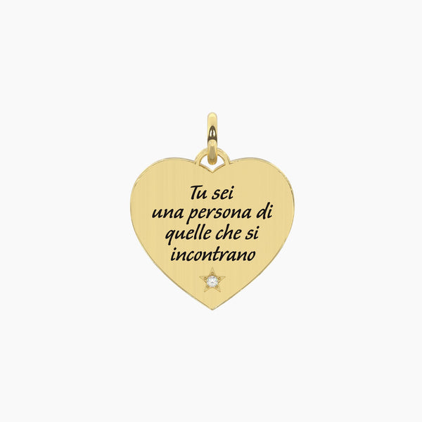 Ciondolo dorato con scritta Dickens Cuore | vita